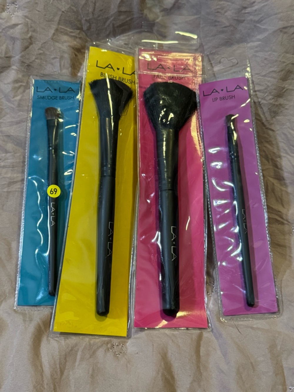 NEW-LA•LA Makeup Brush Set - Black Brushes- 4 piece bundle